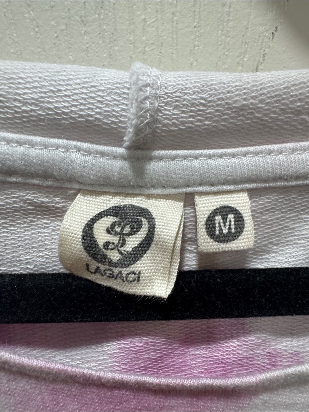 Lagaci Hawaii Aloha Tie Dye Hoodie Size M Pink White Lightweight - Picture 2 of 7